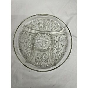 McKee Rock Crystal Clear 5 Part Relish Tray Platter 11 3/4" Round Clear